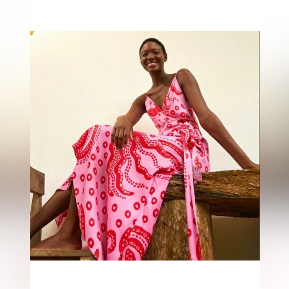 FARM Rio Pink and Red Asymmetrical Dress